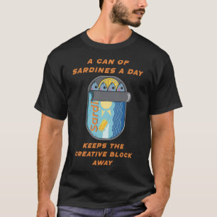 Camiseta Uma Lata de Sardinha por Dia (Cura para Bloqueio C