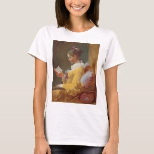 Camiseta Uma leitura da rapariga, o leitor por J. Fragonard
