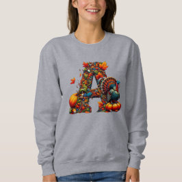 Camiseta Uma letra A em estilo de Ação de Graças