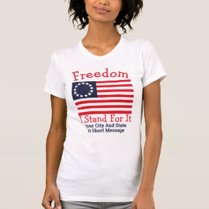 Camiseta Uma liberdade de 1776 bandeiras eu represento ela