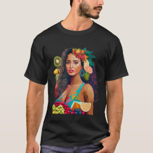 Camiseta Uma linda latina coberta de fruta Latina W