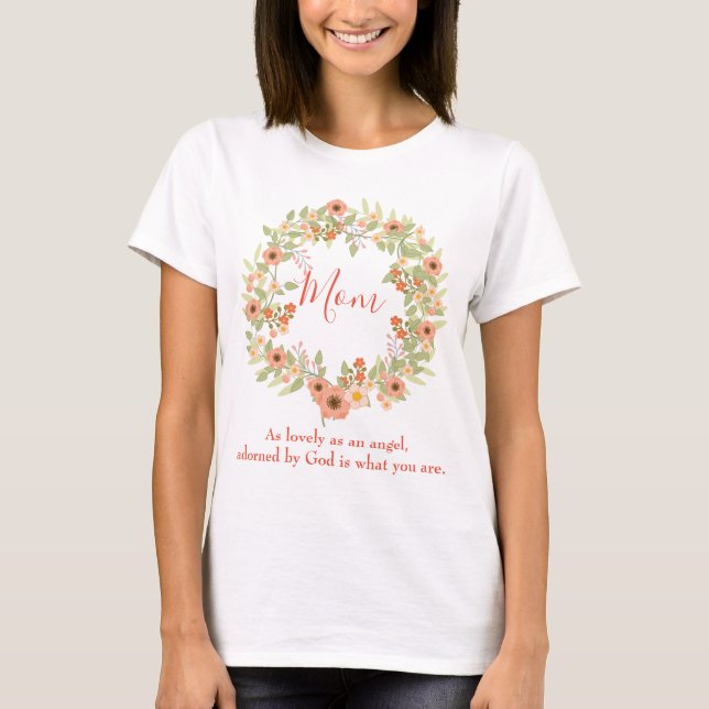 Camiseta Uma Linda Mãe Floral Wreath (Frente)