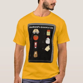 Camiseta Uma lista de compras que seu marido não pode esque