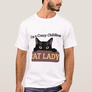 Camiseta Uma Louca Senhora de Gato Sem Filhos Kamala Harris