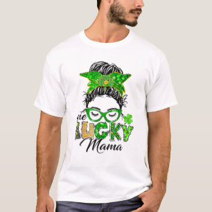 Camiseta Uma Lucky Mama Dia de São Patrício Irlandês Shamro
