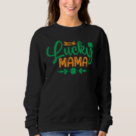 Camiseta Uma Lucky Mama-Dia de São Patrício-Shamrock-Mãe-En