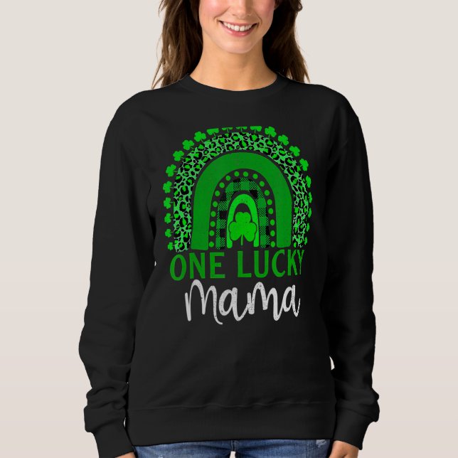 Camiseta Uma Lucky Mama Leopard Rainbow Mãe Rua (Frente)