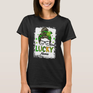 Camiseta Uma Lucky Mama Messy Bun Hair Bleached Santo Patri