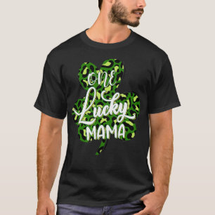 Camiseta Uma Lucky Mama Shamrock Lepard Xadrez Clover Rua P
