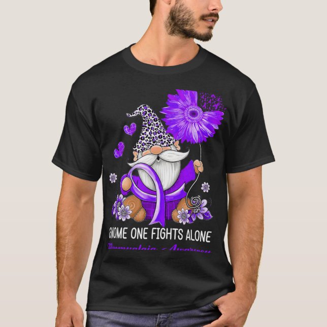 Camiseta Uma Luta Sozinha Fibromialgia de Fita de Fita Cons (Frente)