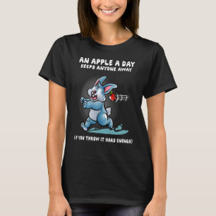 Camiseta Uma Maçã Por Dia Mantém Qualquer Um Longe Do Coelh