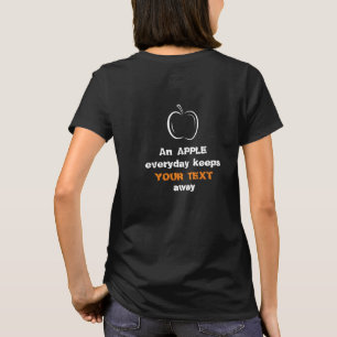 Camiseta Uma Maçã Todos os Dias Arte de Linha Branca