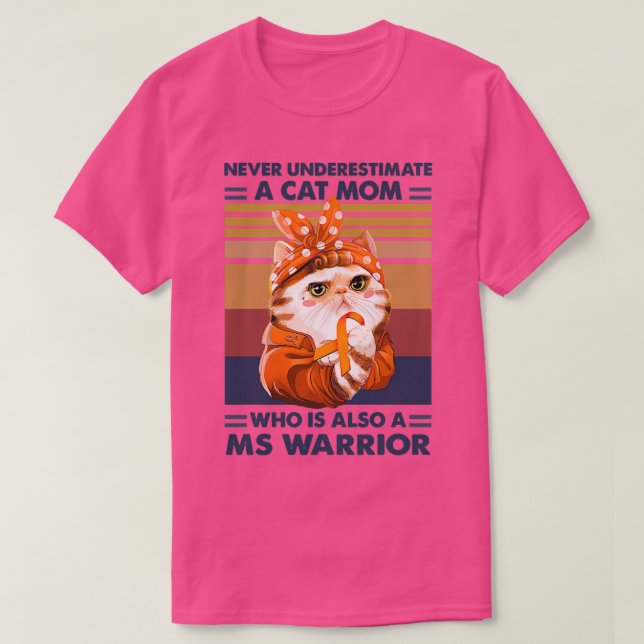 Camiseta Uma Mãe de Gato Sensibilização para a Esclerose Mú (Frente do Design)