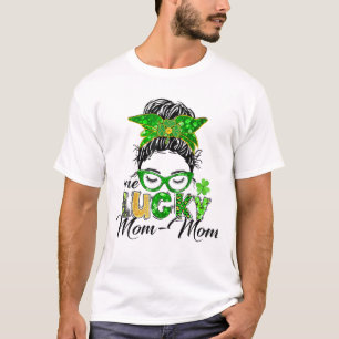 Camiseta Uma Mãe Sortuda Mamãe Dia de São Patrício Mama Mam
