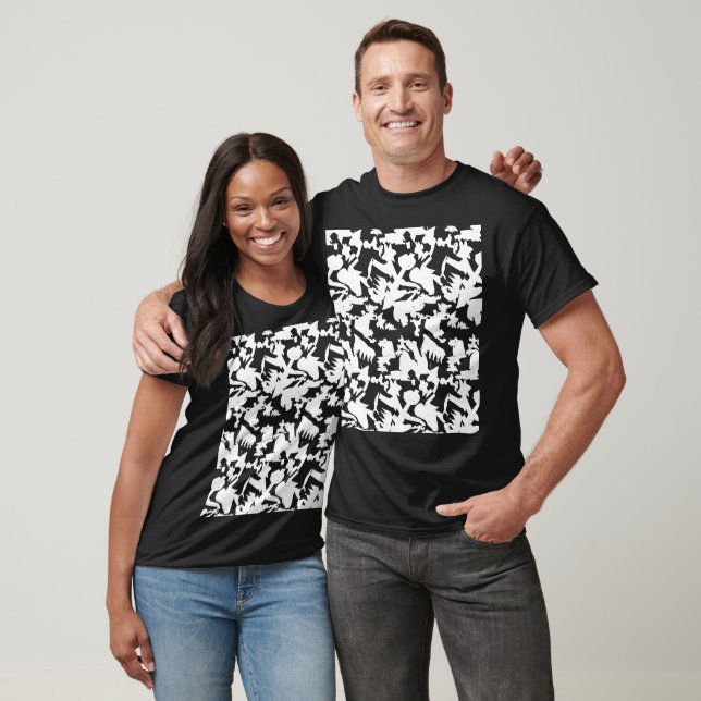 Camiseta Uma manga branca com textura sutil, parte provável (Unissex)