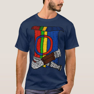 Camiseta uma mão de bandeira desenhada para as pessoas sami