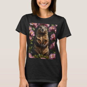 Camiseta Uma Marmota Olímpica Rodeada por Flor de Rhododend