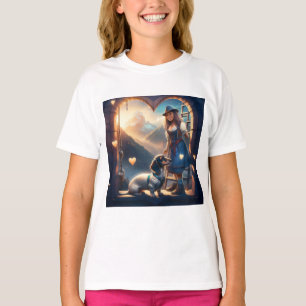 Camiseta Uma Menina Alpina E Seu Amante Dachshund