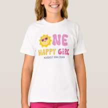 Uma Menina Feliz Retro Sol Personalizado Primeiro