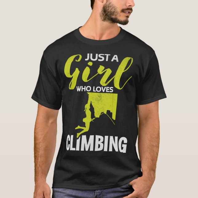 Camiseta Uma Menina Que Adora Escalar Pedra Escalando Bould (Frente)