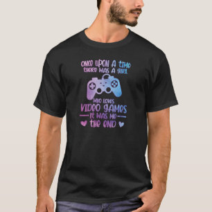 Camiseta Uma Menina Que Adora Jogar Videos games Jogando Jo
