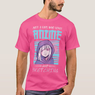 Camiseta Uma Menina Que Ama Anime E Desenhando Animes