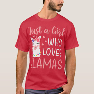 Camiseta Uma Menina Que Ama Lhamas Engraçadas