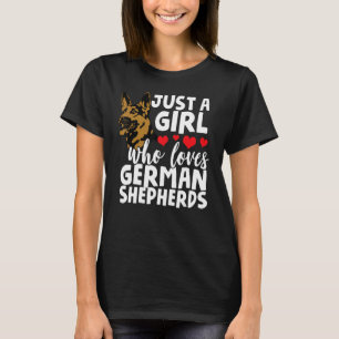 Camiseta Uma Menina Que Ama Pastor Alemão Pastor Alemão