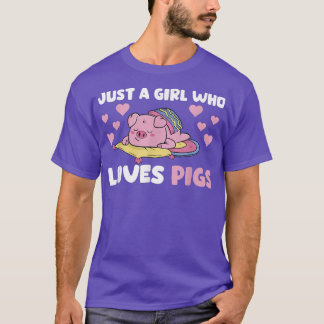 Camiseta Uma Menina Que Ama Suínos