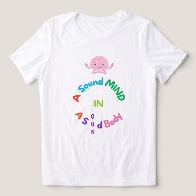 Camiseta Uma Mente Saudável em um Corpo Saudável Meditação  (Design frontal)