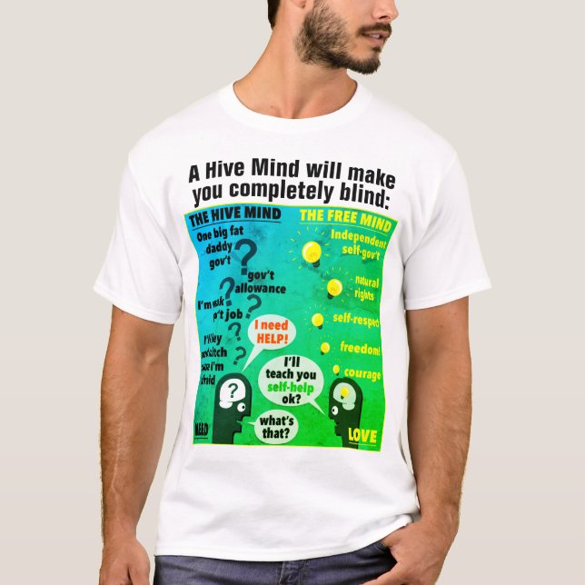 Camiseta Uma mente viva (luz) (Frente)