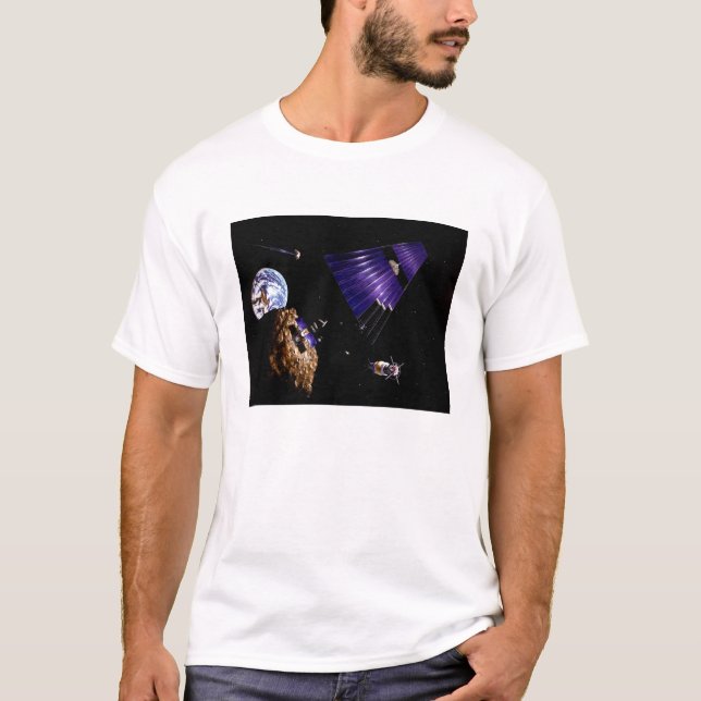 Camiseta Uma missão de mineração de asteroides (Frente)
