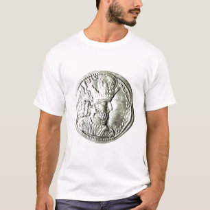 Camiseta Uma moeda que descreve o perfil de Shapur II,
