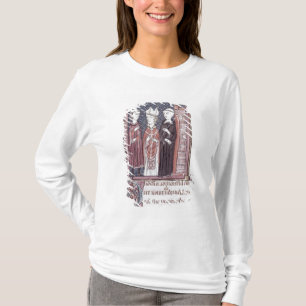 Camiseta Uma monge, um Bishop e um abade
