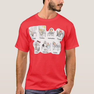 Camiseta Uma mosca fruta por cada dia da semana