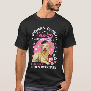 Camiseta Uma Mulher Não Pode Sobrevir Só de Vinho Golden Re