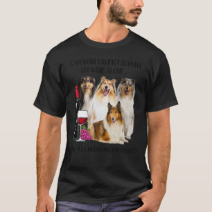 Camiseta Uma Mulher Não Pode Sobreviver Ao Vinho Sozinha, R