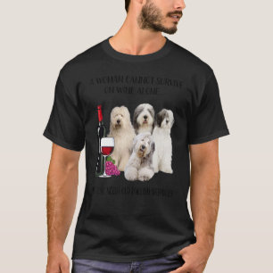 Camiseta Uma Mulher Não Pode Sobreviver Apenas Ao Vinho, Id