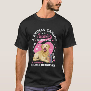 Camiseta Uma Mulher Não Pode Sobreviver Só Com Livros Retri