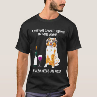 Camiseta Uma Mulher Não Pode Sobreviver Sozinha Ao Vinho De