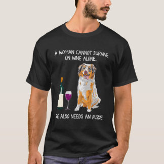 Camiseta Uma Mulher Não Pode Sobreviver Sozinha Ao Vinho De