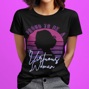 Camiseta Uma Mulher Virtuosa Fé Oração Cristo para Mulheres