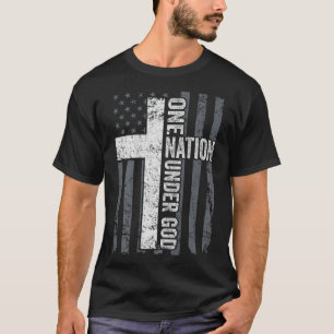 Camiseta UMA NAÇÃO SOB A bandeira Culto cristã DEUS