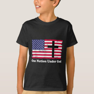 Camiseta Uma Nação Sob a Bandeira de Deus 4 de Julho Patrió