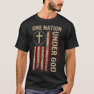 Camiseta Uma Nação Sob A Bandeira De Deus 4 De Julho Patrió