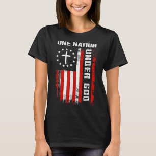 Camiseta Uma Nação Sob A Bandeira De Deus Americano, Cruz 4