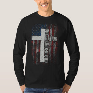 Camiseta Uma nação sob a bandeira de Deus Culto cristão