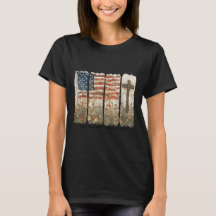 Camiseta Uma Nação Sob A Bandeira De Deus Dos Eua Atravessa
