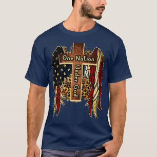Camiseta Uma Nação Sob A Cruz Patriota Deus 4 De Julho