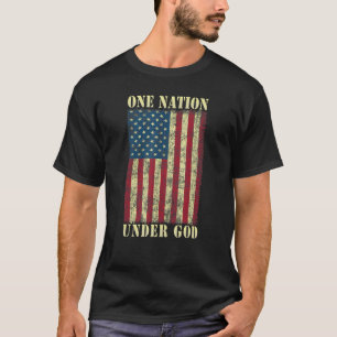 Camiseta Uma Nação Sob Bandeira De Design dos Estados Unido